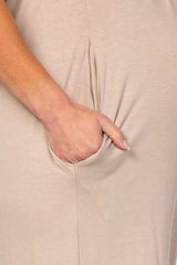 Taupe Sleeveless Wide Leg Maternity Jumpsuit